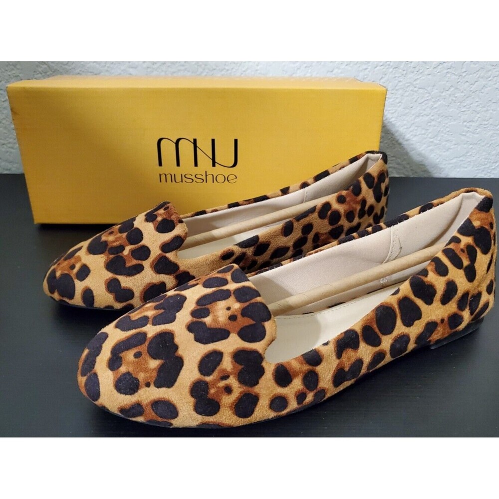 Musshoe Leopard Print Women's Flats - Tan/Black
